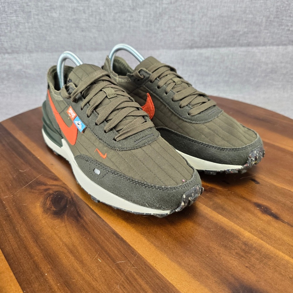 Nike Waffle One SE Toasty Oil Green Team Orange DC8890-200 Mens Size 6 Sneaker - Picture 12 of 13